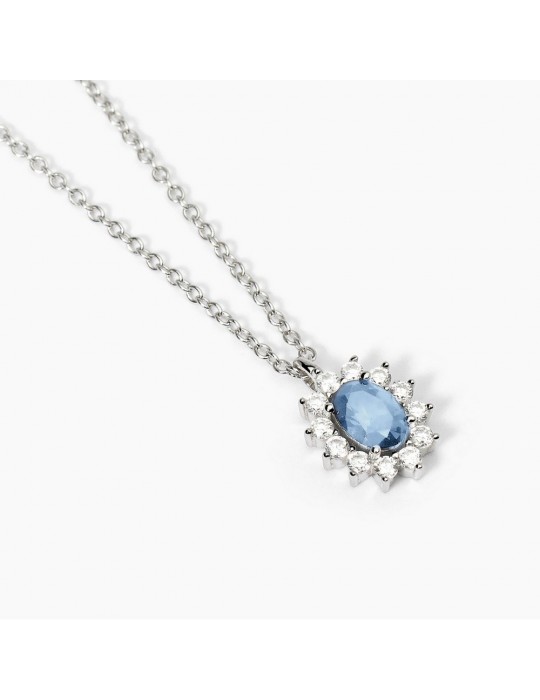 MABINA - COLLANA COOL OR RETRO CON ACQUAMARINA