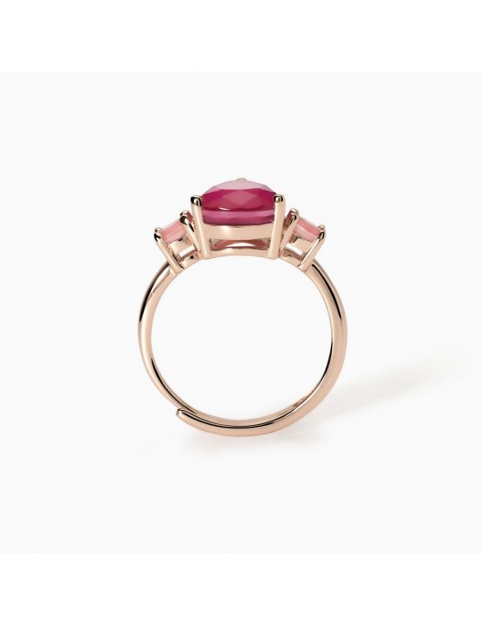 MABINA - ANELLO SANTORINI FUSION STONE ROSA GOCCIA