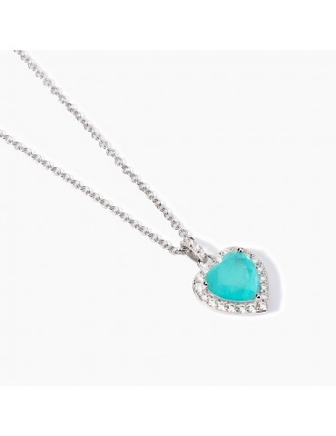 MABINA - GIROCOLLO IN ARGENTO CON CUORE AZZURRO