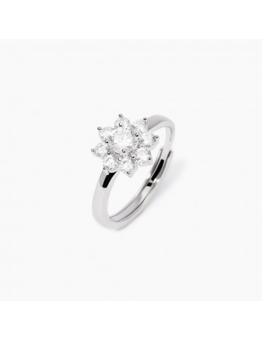 MABINA - ANELLO EDEN CON FIORE DI ZIRCONI - 523444