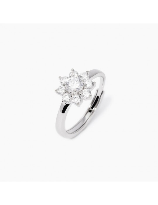 MABINA - ANELLO EDEN CON FIORE DI ZIRCONI - 523444