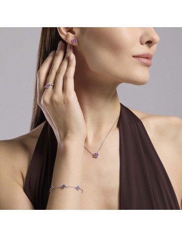 MABINA - ORECCHINI JASMINE FIORE ROSA - 563874