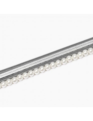 KIDULT - BRACCIALE STYLE 14 CON CATENE E PERLE