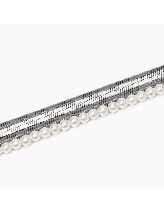 KIDULT - BRACCIALE STYLE 14 CON CATENE E PERLE