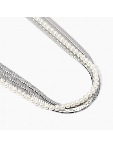 KIDULT - GIROCOLLO CON CATENE E PERLE  STYLE 14