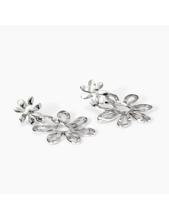 KIDULT - ORECCHINI PENDENTI STYLE 16 FIORE SILVER